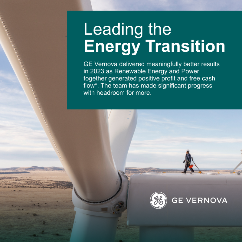 GEVernova's tweet photo. 2023 was a momentous year for @GE_Aerospace and @GEVernova. In 2024 each company will make an indelible mark, putting their stamp on our lives and society.

Read more here:
