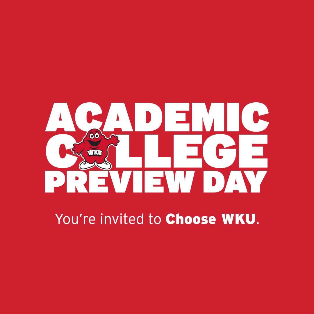 ❗️Calling all admitted Hilltoppers for fall 2024❗️
You're invited to an Academic College Preview Day! Choose WKU is a campus event for admitted future Hilltoppers to learn more about their Academic College and to celebrate becoming a Hilltopper! wku.edu/admissions/cho…