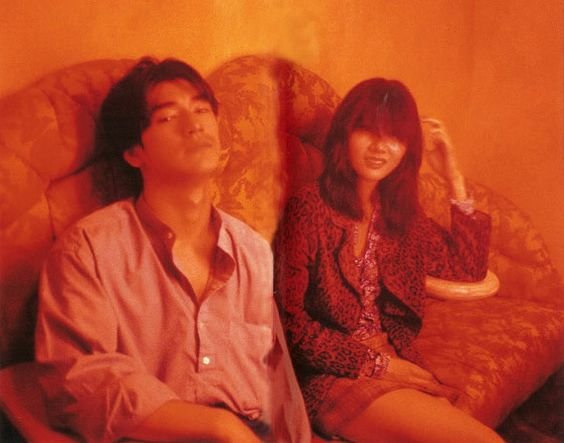 takeshi kaneshiro &amp; michelle reis on the set of fallen angels (1995)
