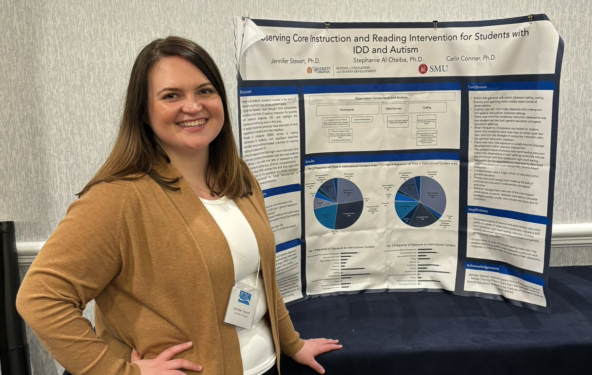 jennestewart's tweet image. Had a great time presenting my work on observing reading instruction for students with IDD and Autism that are included within general education and special education settings at #PCRC2024