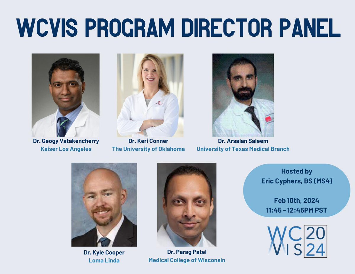 Join us for an exclusive Program Director Panel, featuring 5 leading minds in Interventional Radiology at the 2024 #WCVIS Symposium! Don't miss this unique opportunity to gain insights, ask questions, and connect with the forefront of IR education 📅
tinyurl.com/WCVIS