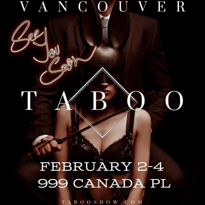 Surprised, surprised&hellip;look who&rsquo;s gonna be @thetabooshow event this weekend?!?!  Come say hello👋 and chill<a class="tags" target="_blank" title="On Twitter" href="/?out=eyJ0eXAiOiJKV1QiLCJhbGciOiJIUzUxMiJ9.eyJpYXQiOjE3MjI4Njc2MjgsImlzcyI6InR3cG9ybnN0YXJzLmNvbSIsIm5iZiI6MTcyMjg2NzYyOCwiZXhwIjoxNzU0NDAzNjI4LCJyZWRpcmVjdF91cmwiOiJodHRwczovL3R3aXR0ZXIuY29tL3RoZXRhYm9vc2hvdyJ9.Zyh7QPDypqPuFOj6K0mXq3_-4hzL0cPeL_8XeRN5sa5OHZ9hCz1lnW7KiA88gYwck2lNauqvSJ9q8dzUPePQ0Q">@thetabooshow</a><a href="/tag/sexy"class="tags"><span>#sexy</span></a><a href="/tag/canadian"class="tags"><span>#canadian</span></a><a href="/tag/vancouver"class="tags"><span>#vancouver</span></a><a href="/tag/fridayfun"class="tags"><span>#fridayfun</span></a><a href="/tag/sextoys"class="tags"><span>#sextoys</span></a>