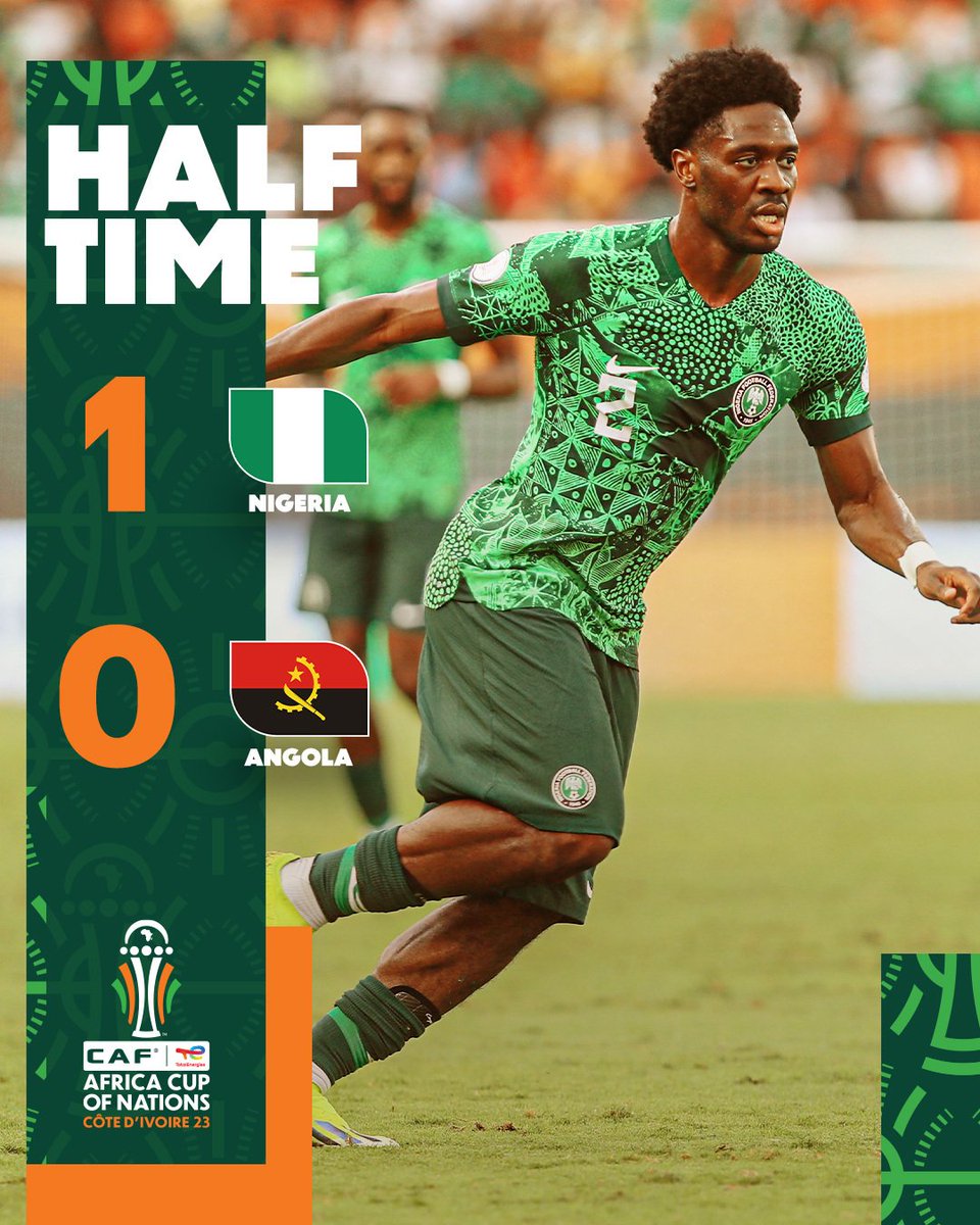 Super Eagles leading at halftime