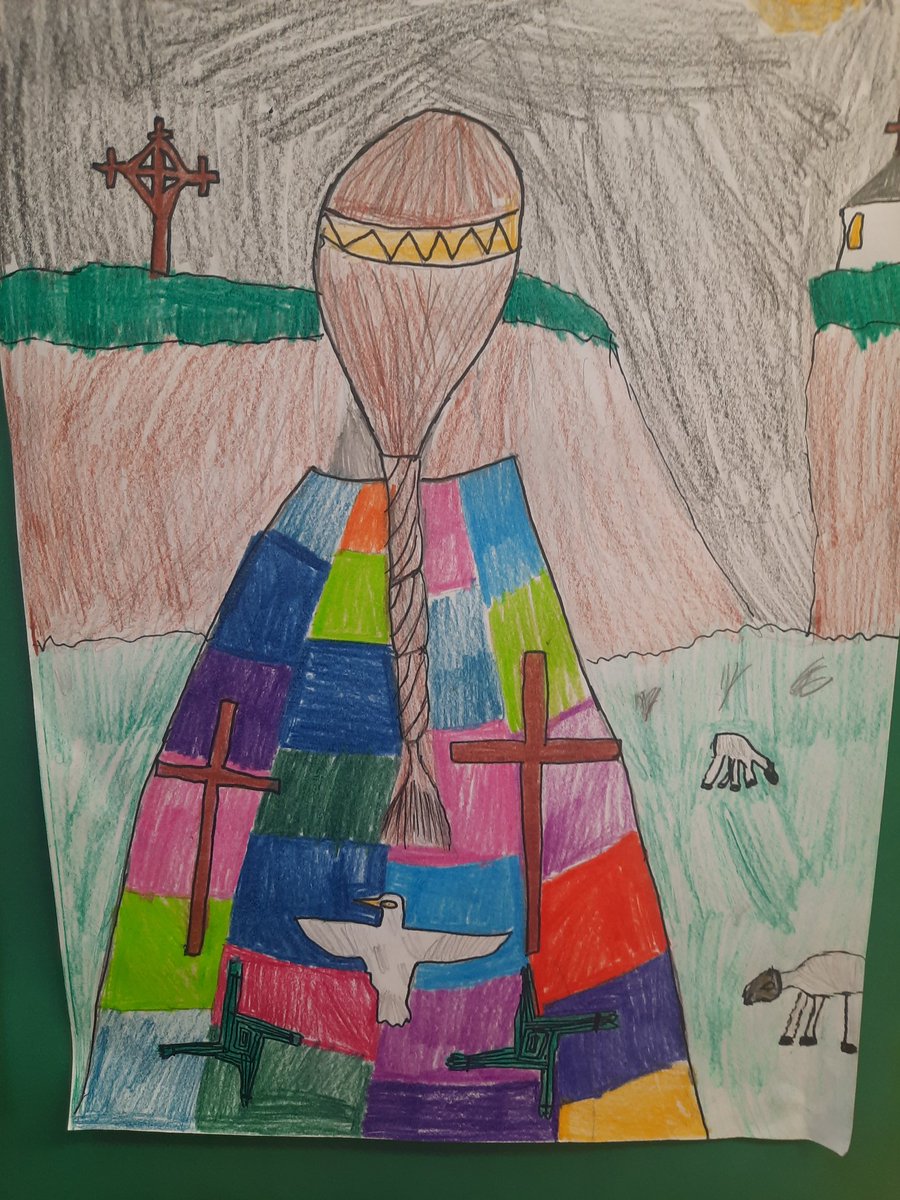 Some lovely pictures of St. Brigid's Cloak by Senior Room pupils.