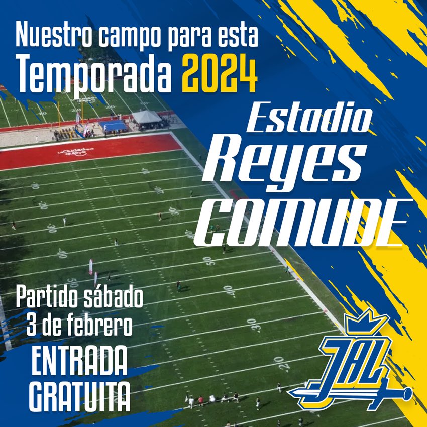 LfaReyes's tweet photo. Ven este sábado y conoce el campo para nuestra temporada 2024👑

Agradecemos al @GuadalajaraGob y a @comudegdl por impulsar nuestro deporte, ahora nos toca defender los colores 🟡🔵

#SerDeJaliscoEsUnOrgullo
#LargaVidaAlRey https://t.co/x10WXHZqq2