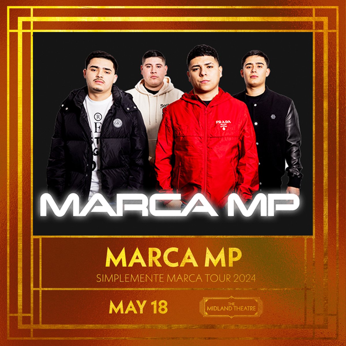 JUST ANNOUNCED Marca MP returns to The Midland Theatre May 18 for their Simplemente Marca Tour 2024! Tickets on sale Friday, February 9 at 10 a.m.