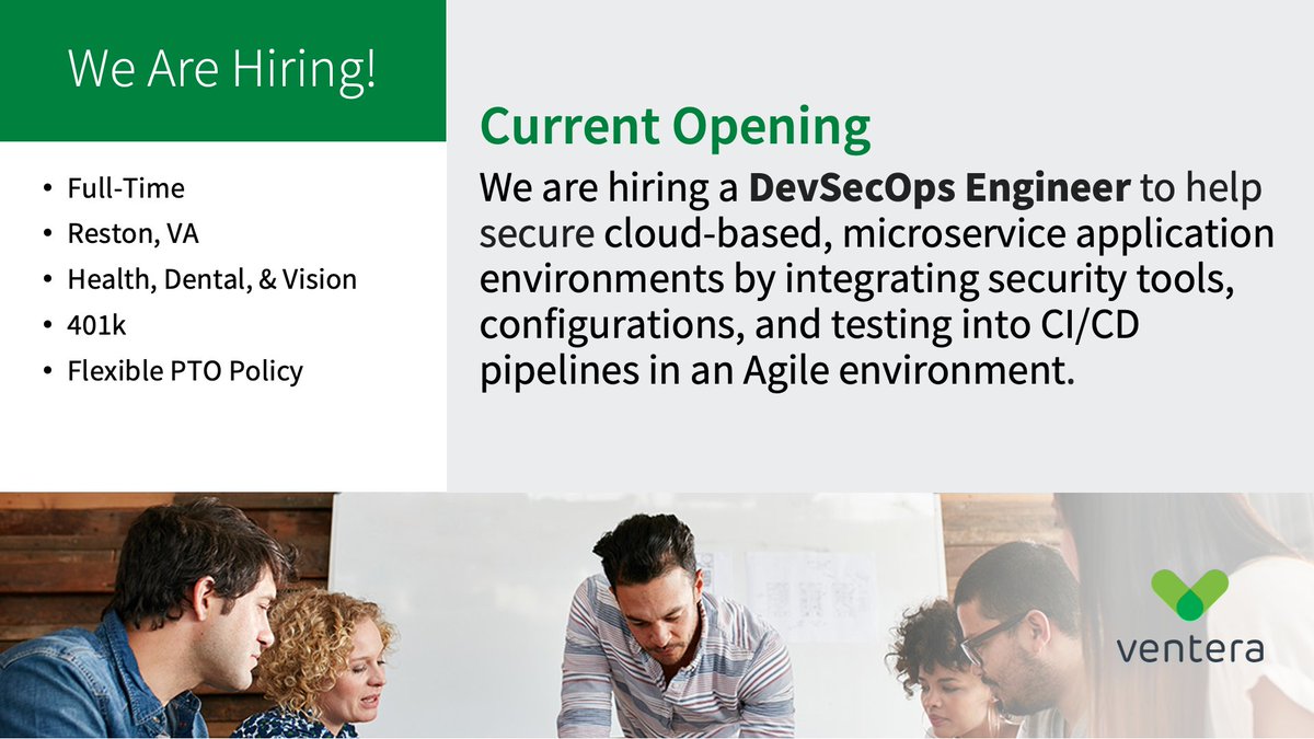 Ventera's tweet image. Behind these doors, #Agile is not a buzzword, it’s a lifestyle. 

Check out this new opportunity to be a part of our world-class #SoftwareEngineer team.

ventera.com/careers/engine…

#DevSecOpsEngineer #Hiring #JobOpening