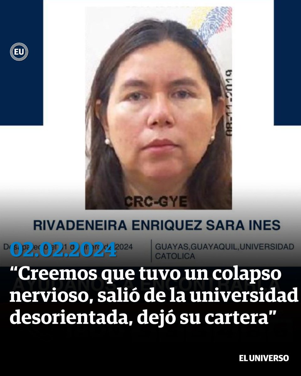 eluniversocom's tweet photo. #Desaparición | Una docente de la Universidad Católica está desaparecida desde el miércoles y su familia pide ayuda para encontrarla. https://t.co/E1FSCEZKZN https://t.co/D78ozYIhNu