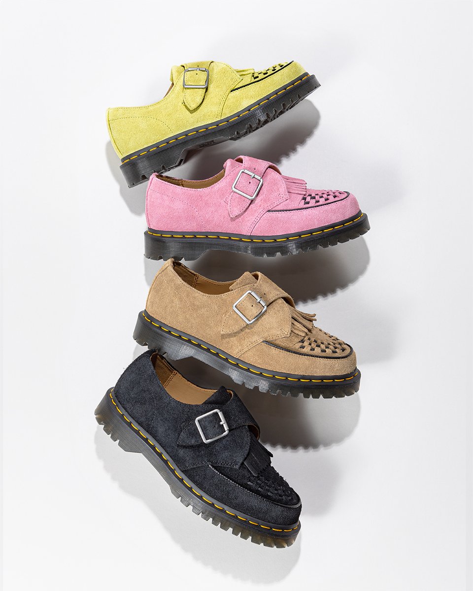 Dr. Martens Ramsey Monk KLT in 'Lime Green', 'Fondant Pink