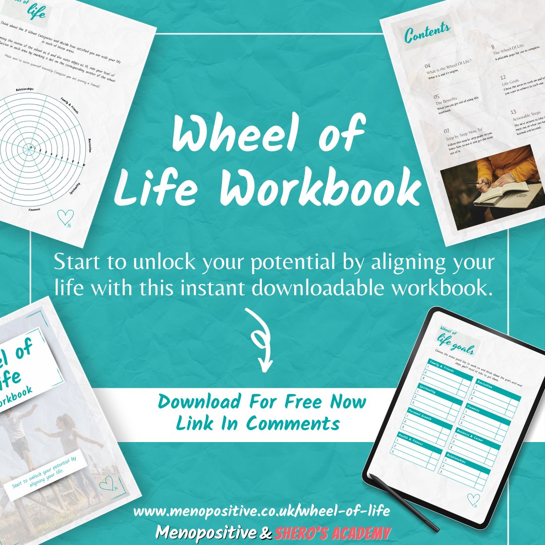 Wheel of Life Workbook
Start to unlock your potential by aligning your life with this instant downloadable workbook.
#menopositive #perimenopositive #menopause #perimenopause #inspireprogress #inspire #progress #sheros
menopositive.co.uk/wheel-of-life/