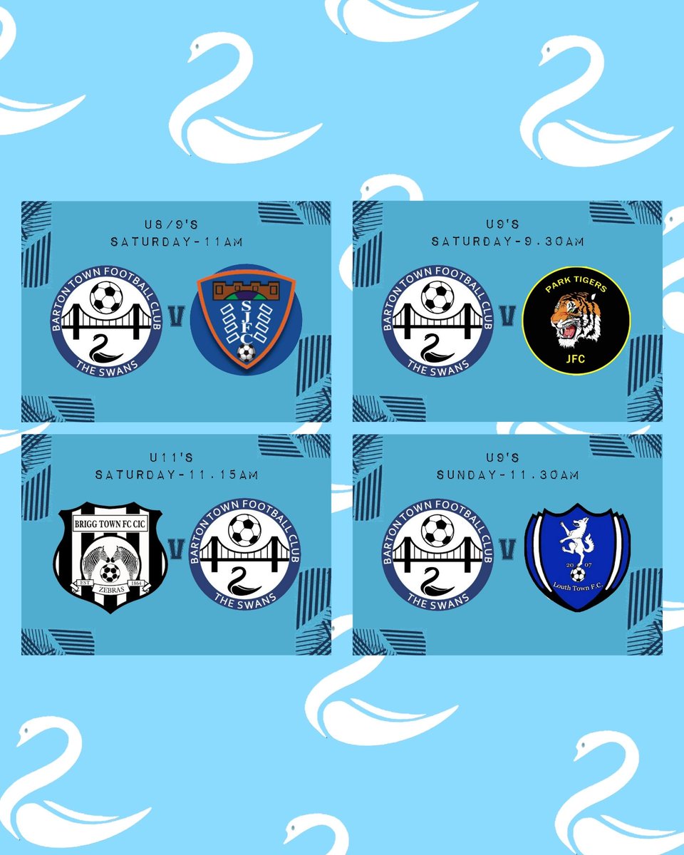 🩵WEEKEND FIXTURES🩵

Best of luck to all our Swans🦢