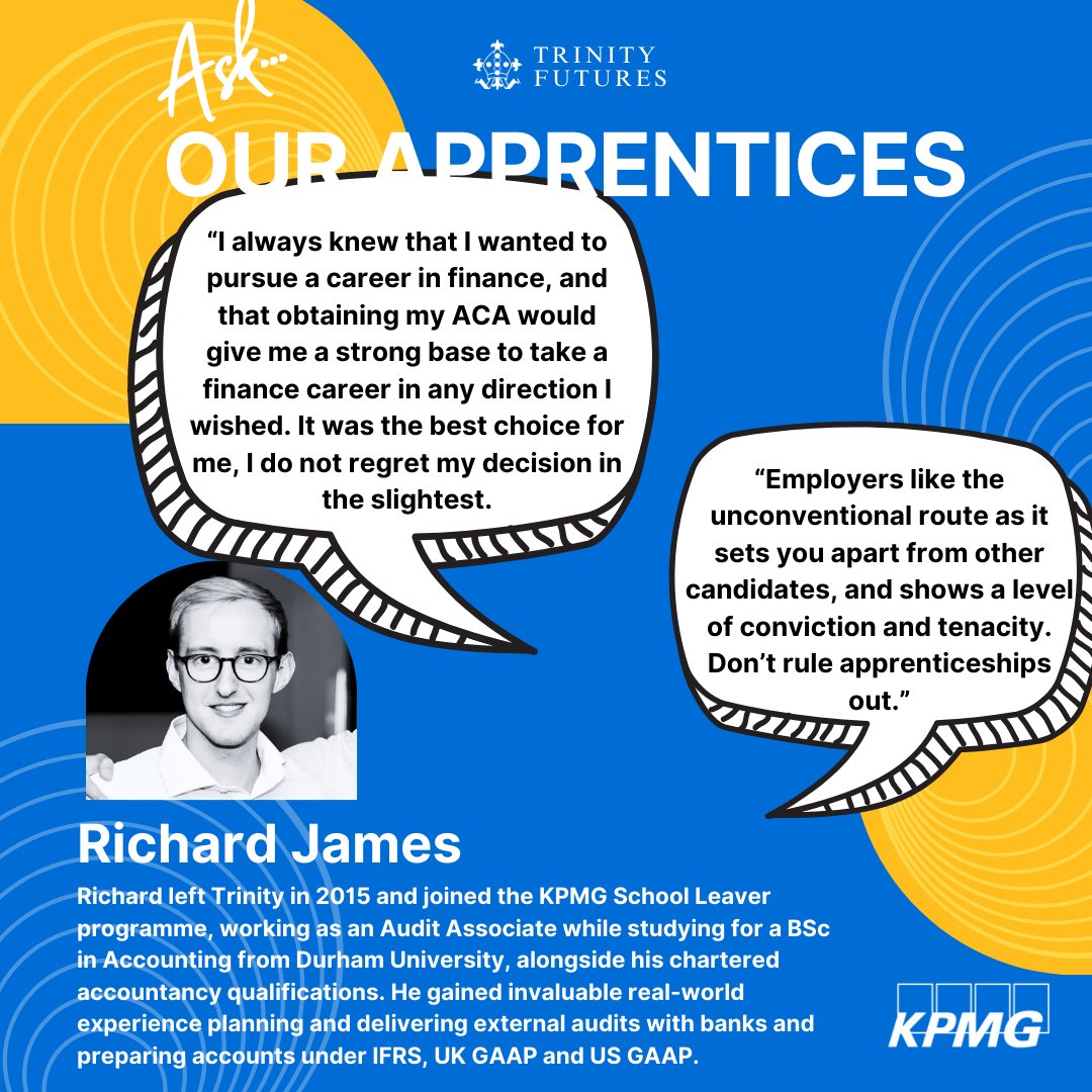 TrinitySchAlumn's tweet photo. TRINITY SPOTLIGHTS NATIONAL APPRENTICESHIP WEEK 2024 This week, we have been thrilled to showcase #NAW2024 and engage in insightful conversations with our Trinity alumni who've embarked on enriching apprenticeship journeys. #TrinityAlumni #SkillsForLife https://t.co/Ai9vTS8bvL