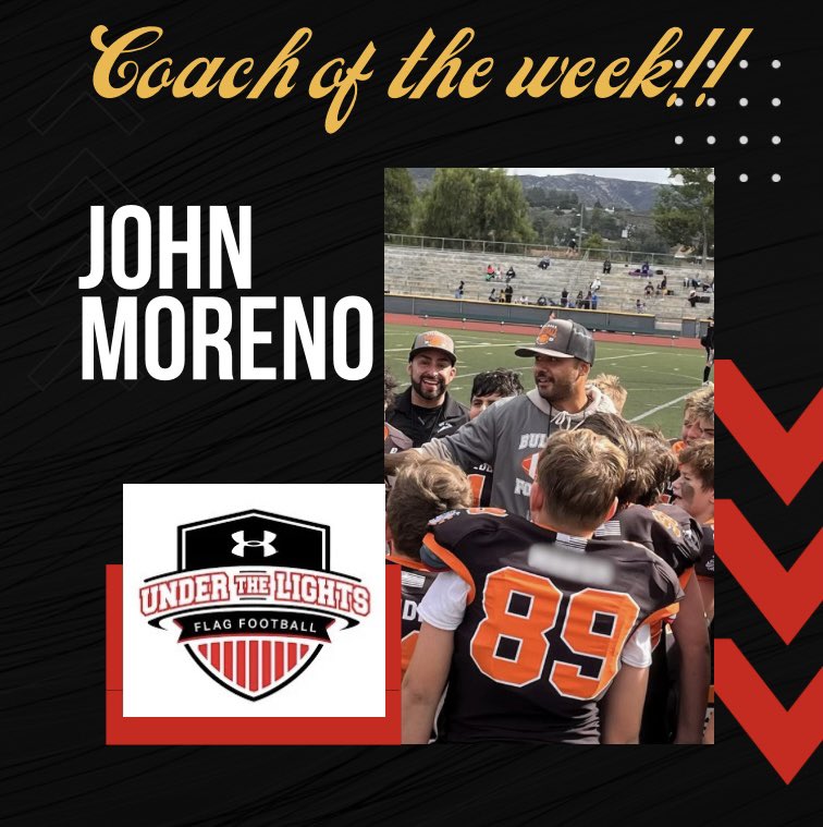 Welcome John Moreno to the UA Coaching Staff! John has a military leadership background &amp; spends his free time coaching football. Current head coach for @simivalleybulldogs senior team. John is a role model for our kids &amp; we are fortunate to have him Let’s go UA! 🎉🏈🚩 #UA #Flag