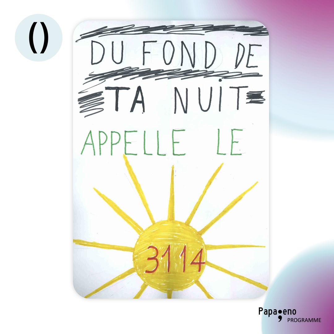 Quelque part entre rationnel et ressenti, Mme A. a crayonné cette affiche 🫶🏼 On vous la partage car le 5 février sera la journée nationale de #SuicidePrevention Une journée pour sensibiliser et pour rappeler que, du fond de la nuit, vous pouvez toujours appeler le <a href="/3114_appel/">𝟯𝟭𝟭𝟰</a>
