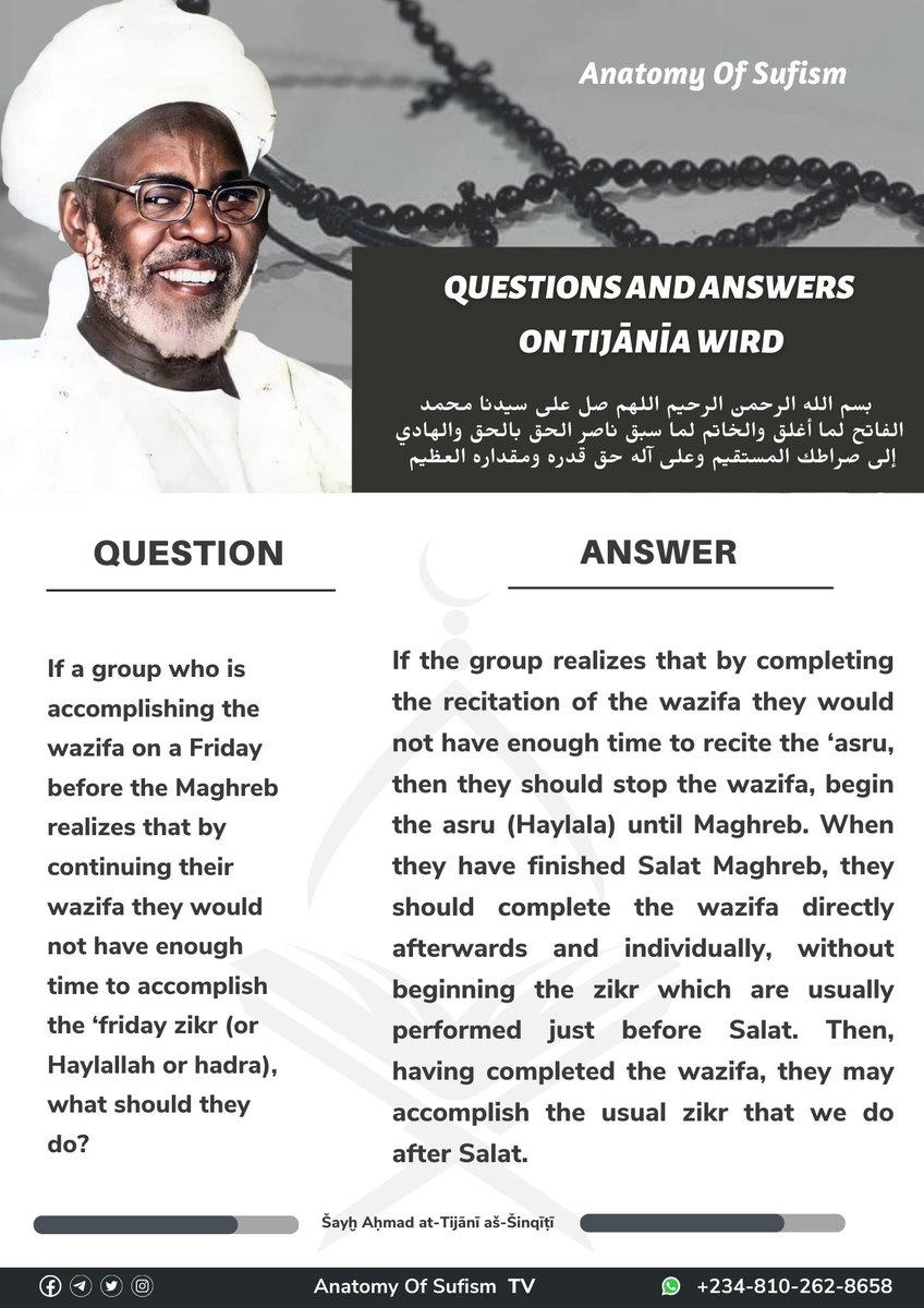 AnatomyOfSufism's tweet photo. Rules guiding the Friday hailala. https://t.co/sxBBFVFpHy