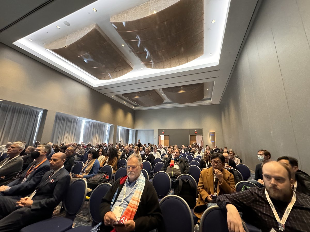 SpireWxClimate's tweet photo. Exciting times at #AMS2024! A session led by Mike Eilts about AI and Numerical Weather Prediction showcased AI's potential in meteorology. Leveraging our satellite data, we're advancing accurate forecasts, reinforcing our commitment to innovation. #AIWeatherPredictions #InSpire https://t.co/5ligVvk1mD