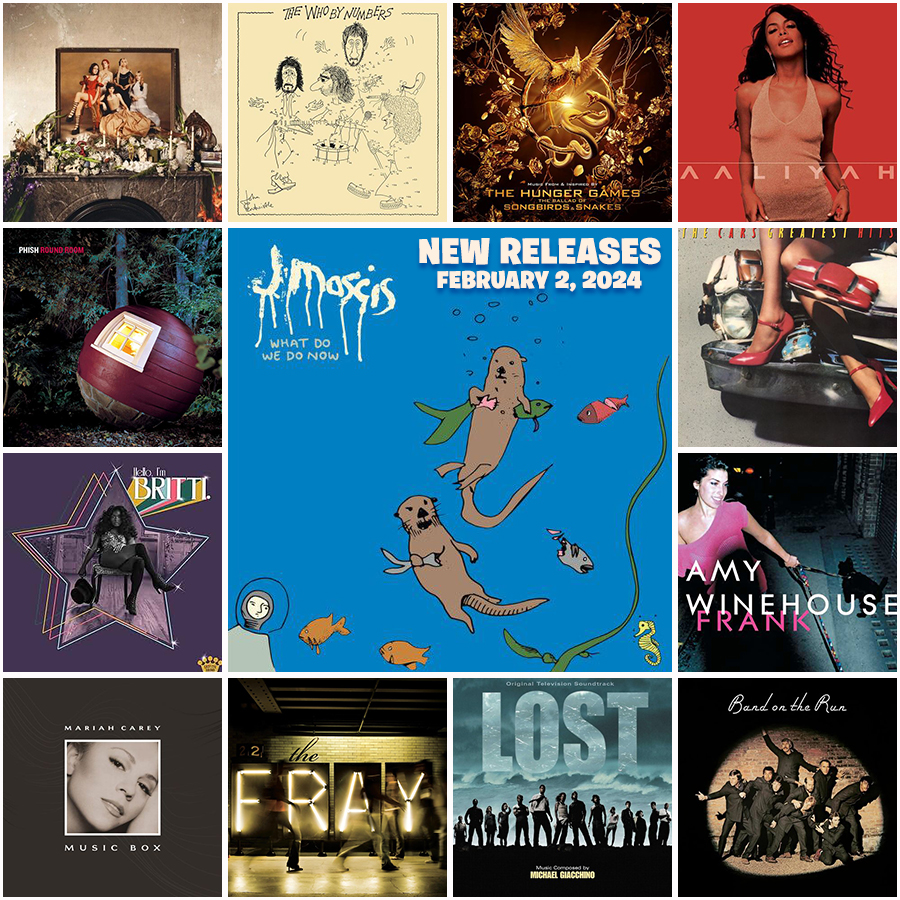 New releases out today: @jmascis, @lastdinnerparty, @MariahCarey 30th Anniv, @PaulMcCartney & Wings 50th Anniv, Britti, #TheHungerGames soundtrack, plus vinyl reissues from @aaliyah, The Fray, @TheWho, @thecarsband, @Phish, Lost: Season 1 OST, and @amywinehouse. #NewMusicFriday