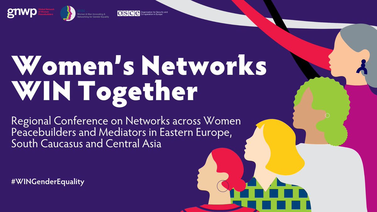 GNWP🟣 is thrilled to join forces with @OSCE in Austria🇦🇹 for the 2️⃣nd Women’s Networks WIN Together Conference

🔹We will address obstacles faced by 🚺-led peacebuilding networks in 🇦🇲, 🇦🇿, 🇬🇪, 🇰🇿, 🇰🇬, 🇲🇩, 🇹🇯, 🇹🇲, 🇺🇿 & 🇺🇦

🔜 More coming soon
#WINGenderEquality #WomenBuildPeace