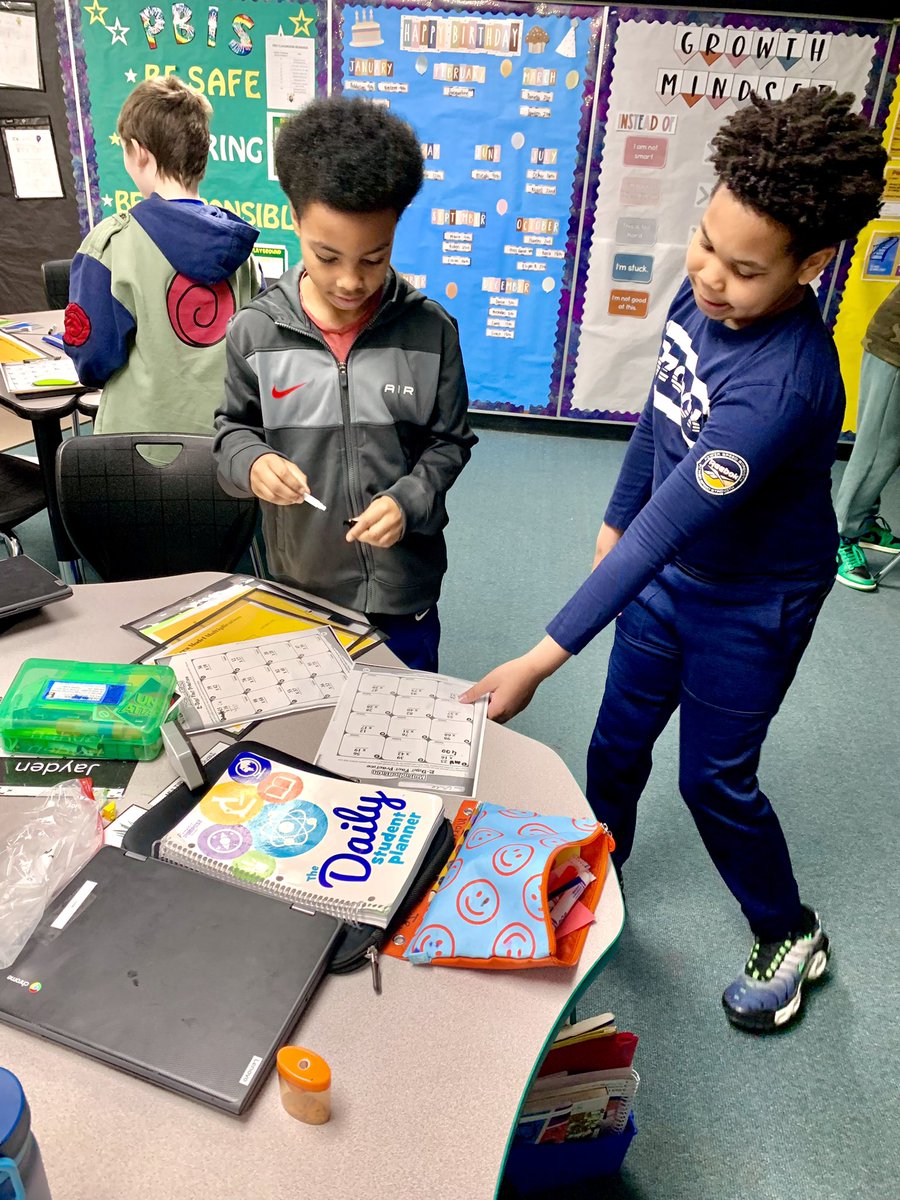 4️⃣th graders practiced their math skills with <a href="/KaganOnline/">Kagan Publishing & Professional Development</a>, “Find Someone Who.” These kiddos enjoyed the movement and finding new friends to work with.😊➗➕➖✖️🟰 #BeEvergreen
