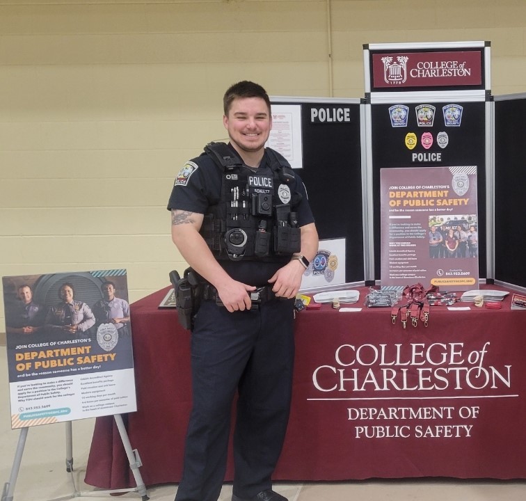 CofC_DPS's tweet photo. The College of Charleston Department of Public Safety would like to formally congratulate Ofc. B. Schultz for completing his field training program. Be sure to congratulate Ofc. B. Schultz if you see him around campus!

Attached is a photograph of Ofc. B. Schultz. https://t.co/bWS9plUQ6f