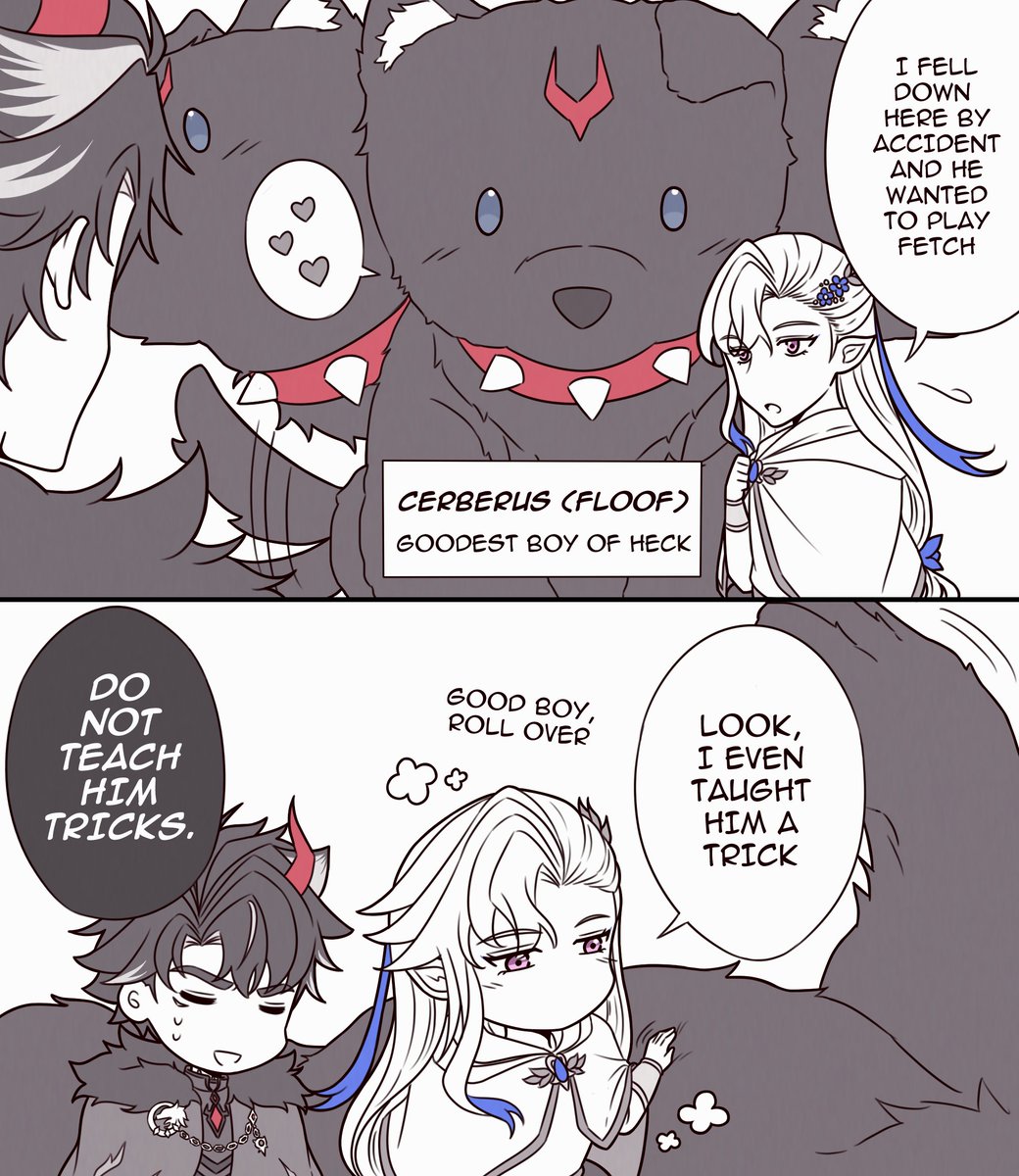 [ ⛓️🌧️ Hades/Persephone AU ] How King Doggo met his future husband (🧵1/2) #wriolette #リオヌヴィ #wriothesley #neuvillette 