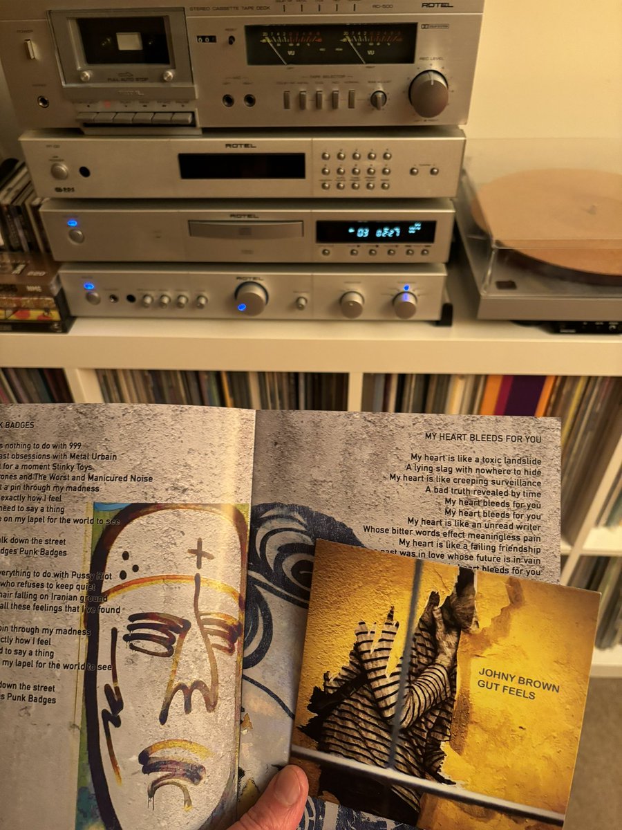 Putting on his best act indeed! 💿 Johnny Brown; Gut Feels, 2024 An absolute triumph from an old hopeful! 😁 This is such a fabulous new LP. Go grab one from @tinyglobal123 on @Bandcamp. @BandOfHolyJoy #NewMusic #cd #NowPlaying #independent