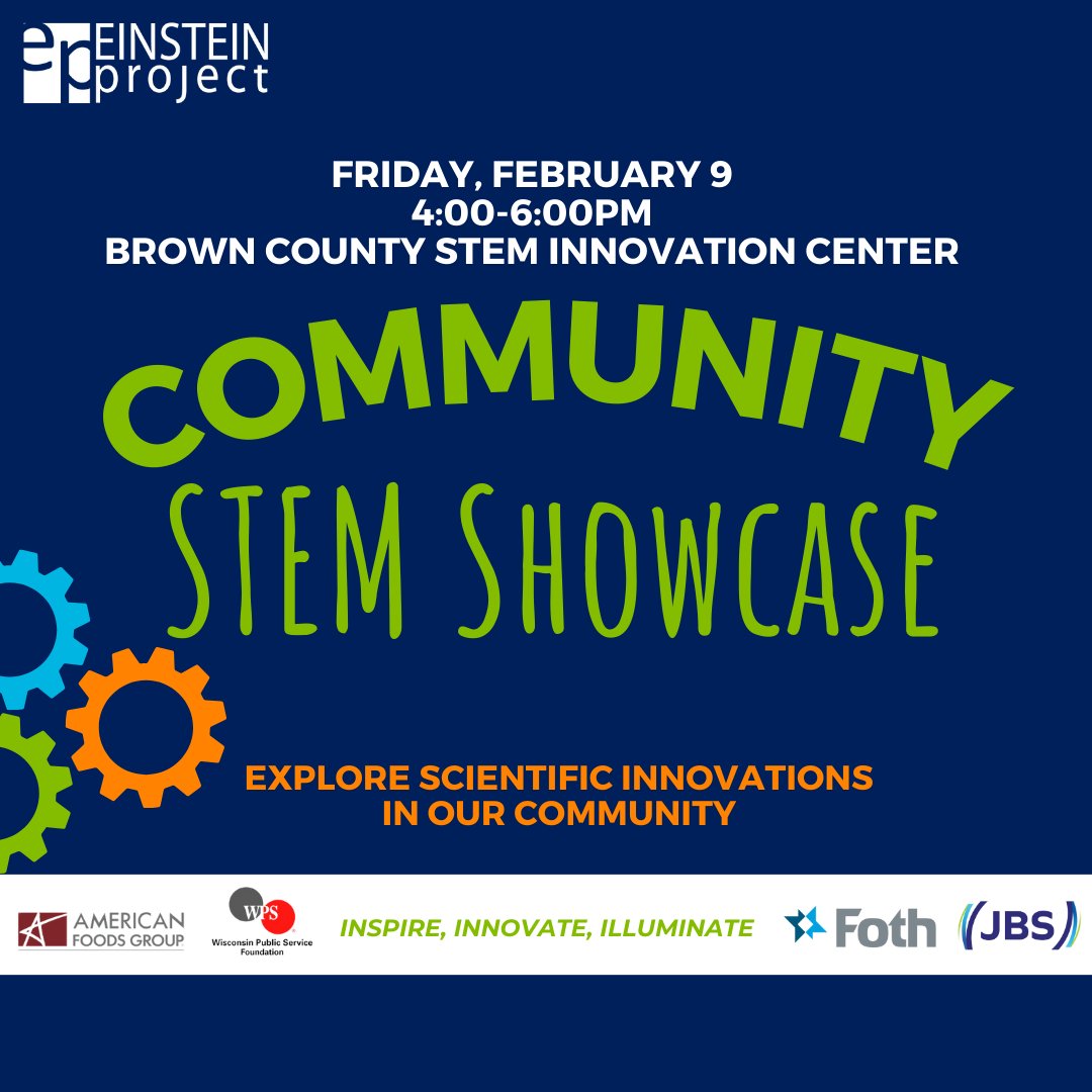 einsteinproject's tweet image. A night to explore scientific innovations and creations while making personal connections with like-minded individuals. Come join us on Friday, February 9 from 4:00-6:00pm at the Brown County STEM Innovation Center. #STEMeducation