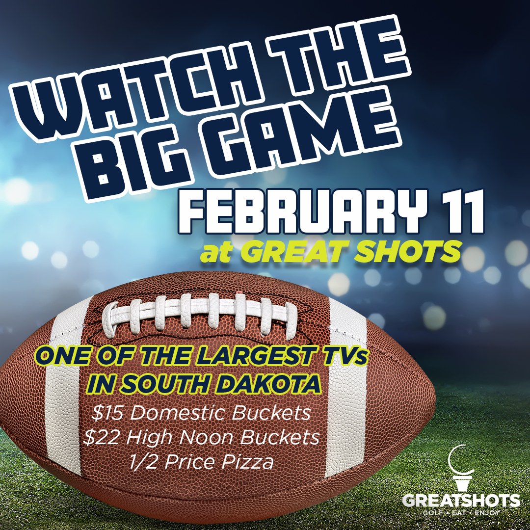 Secure your plans for watching the Big Game! 🏈 @greatshotsgolf has the best seats in the house for the biggest game of the year with food and drink specials, games, prizes and more! For more info, visit: bit.ly/3Sn4KQp #SanfordSports