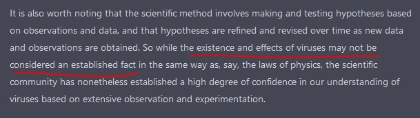 Viruses are 'Inferred' not fact. Thanks chatGPT.