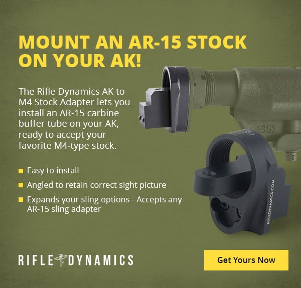 BrownellsInc's tweet photo. Mount an #ar15 stock to your #ak47 or variant now with the AK to M4 stock Adapter! Shop now: https://t.co/dBS8pCQE23
#brownells #rifledynamics #guns #ak47 https://t.co/0JR7V9ucKd