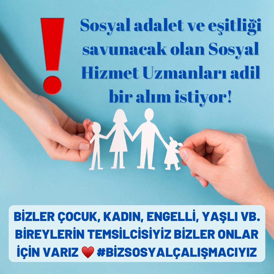 Sosyal Çalışmacılar hakettiği sayıları görmek istiyor. Kendi bakanlığımızda bize yüksek sayıda bir kontenjan verileceğini biliyoruz. #AiledenSosyalÇalışmacıyaMüjde