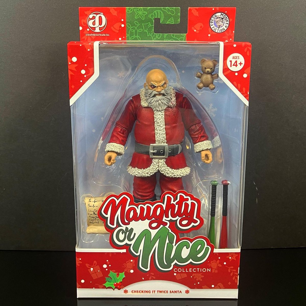 Toyshiz's tweet photo. X-MAS IN FEB, STARTS HERE!

https://t.co/NFCMcQVh6x

First up, the “CHECKING IT TWICE” Santa by @FreshMonkeyFic 

Brass Knuckles, Baseball bats &amp; Sugar Plums Await!

Happy Holidays everyone!

#naughtyornicecollection #naughtyornice #freshmonkeyfiction #actionfigure #toyshiz https://t.co/2BGze4l9Dw