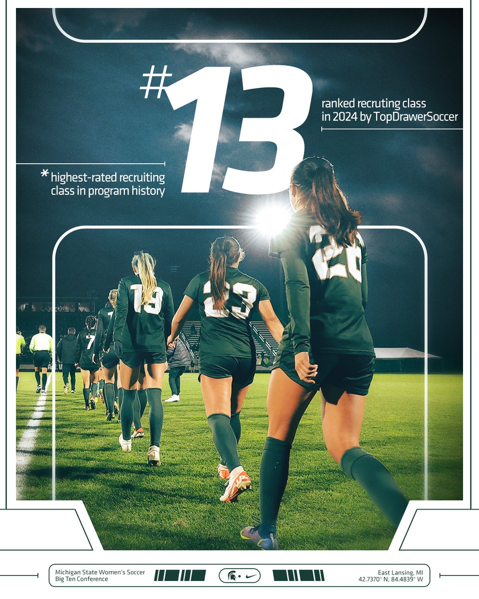 Michigan State Women's Soccer (@msu_wsoccer) on Twitter photo The highest-ranked recruiting class in program history is headed to East Lansing this fall 🔥
#GoGreen | <a href="/TopDrawerSoccer/">TopDrawerSoccer</a> The highest-ranked recruiting class in program history is headed to East Lansing this fall 🔥
#GoGreen | <a href="/TopDrawerSoccer/">TopDrawerSoccer</a>