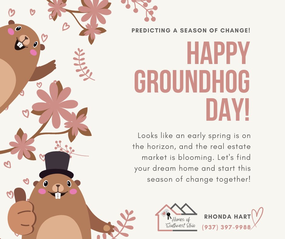 #groundhogday #groundhog Happy Groundhog Day 2024! Spring is on its way - let's find your dream home & start this season of change together! Call today! #iloverealestate #ilovemyjob #SpringIsComing #seasonofchange