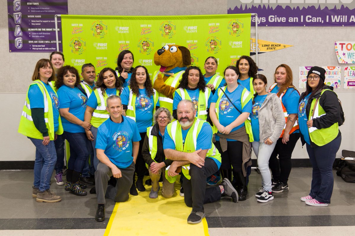 FirstStudentInc's tweet image. ❤️ 🚌 It's #lovethebus month and #SafetyDog is on tour. Yesterday he spent time at @PortervilleUSD in Porterville, CA. More than 300 students from two of the district's elementary schools participated and learned to be #doggonesafe bus riders. #caringforstudents #focusonsafety