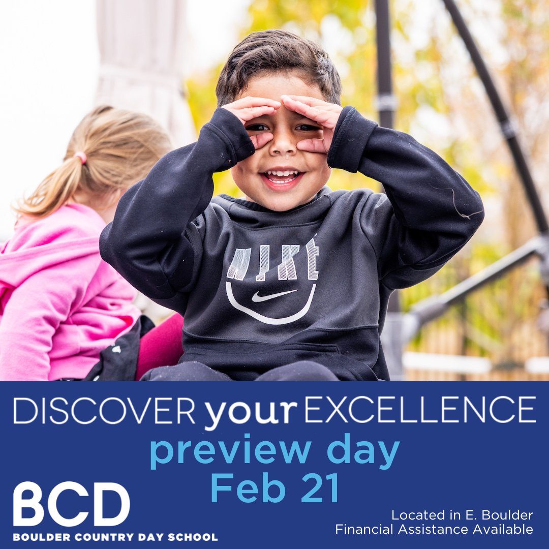 Join us for our All School Preview Day on February 21st.
An exceptional Preschool through Middle School education in Boulder Valley.
bouldercountryday.myschoolapp.com/app/embed#adme…