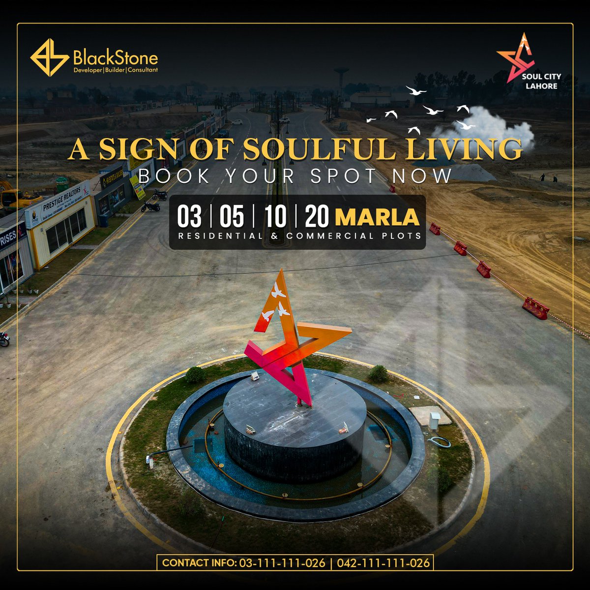 bstonepk's tweet photo. Soul City Lahore: Book Your Spot Now for a Soulful Living Experience. Available in 03, 05, 10, and 20 Marla Plots.    

For more information, Call us today at 
📞 042-111-111-026 or 03-111-111-026 
Or visit our office on 
📍 11-DD, CCA, PHASE 4, DHA, Lahore  

#soulcity https://t.co/7XS9d9Q6EZ