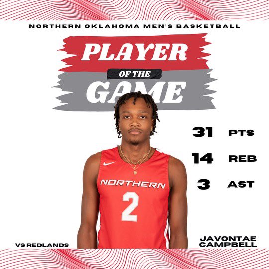 POTG on last nights 83-82 road win over Redlands was Sophomore Javontae Campbell. 

Campbell finished with 31 &amp; 14, going 4/6 from 3 &amp; scoring the go ahead And 1 lay up with 3 seconds to go.