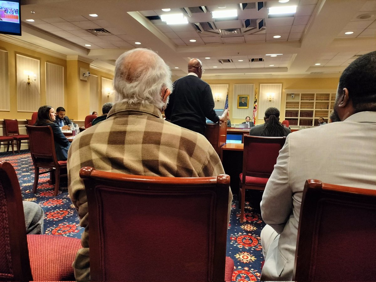 We're steadily moving along! 

Our next panel of witnesses has been called featuring more of our impacted partners and allies @lila__meadows and Brian Saccenti of the @MarylandOPD offering testimony in favor of #SB389 on #GeriatricSecondLook.