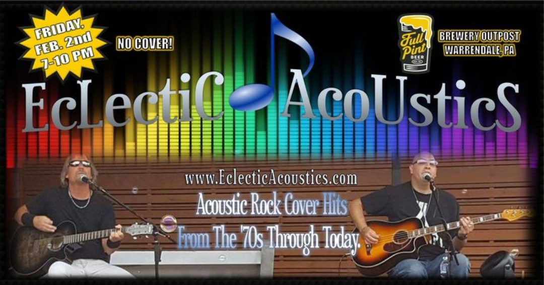fullpintbeerpgh's tweet photo. TGIF! It is going to be a great night at The Outpost! Kick off your weekend right with your favorite #fullpintbeer and @EclecticAcoustics! The fun starts at 7pm! We have some great new drinks on tap as well...ask your beertender.

#drinklocal #drinkpgh #pittsburghmusicscene https://t.co/wklVDFI8ya