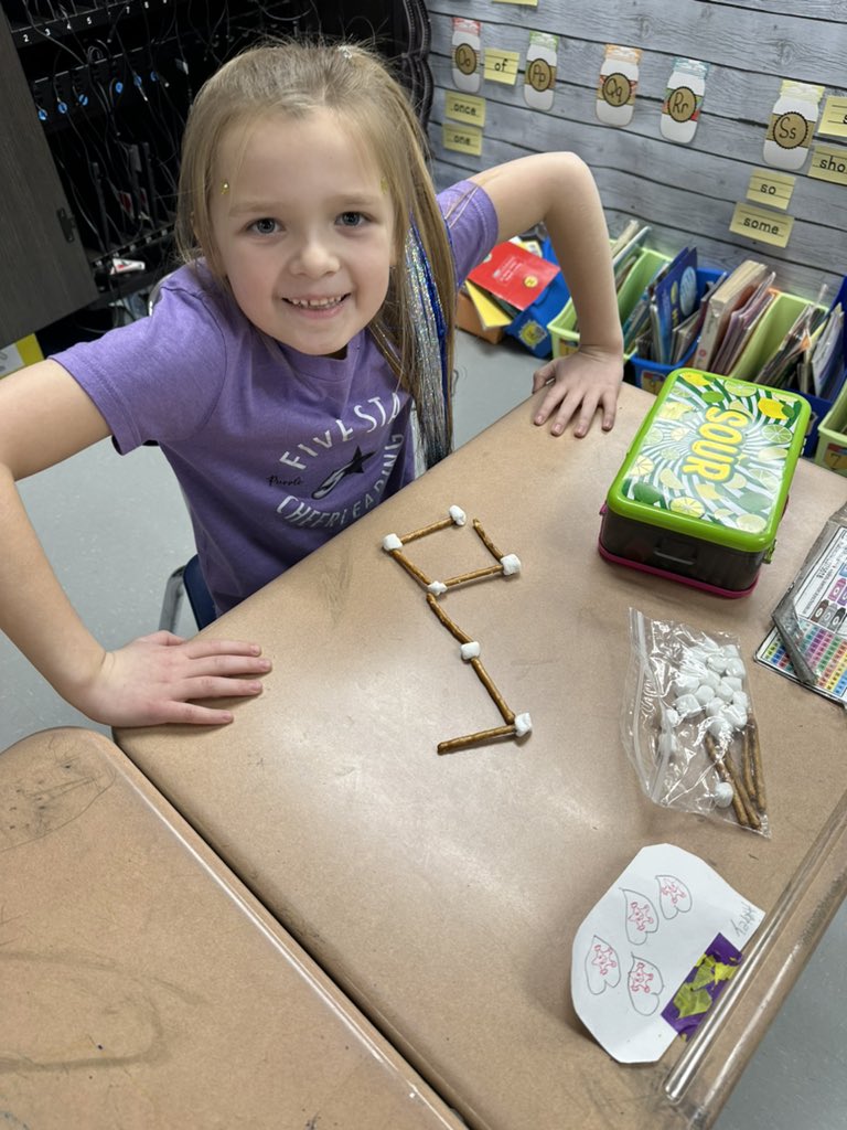 We finished our space unit today. We had some astronauts in our classroom and we made some constellations with marshmallows and pretzels. What a fun day. #kcsdropedintoreading
