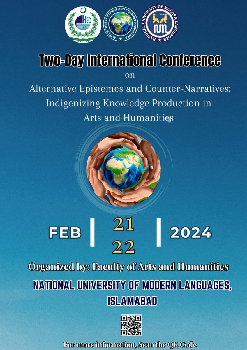 int_conf12's tweet photo. Welcome to the official X(twitter) account of Two-Day International Conference on Alternative Epistemes and Counter Narratives. https://t.co/pzRuAqiTTQ