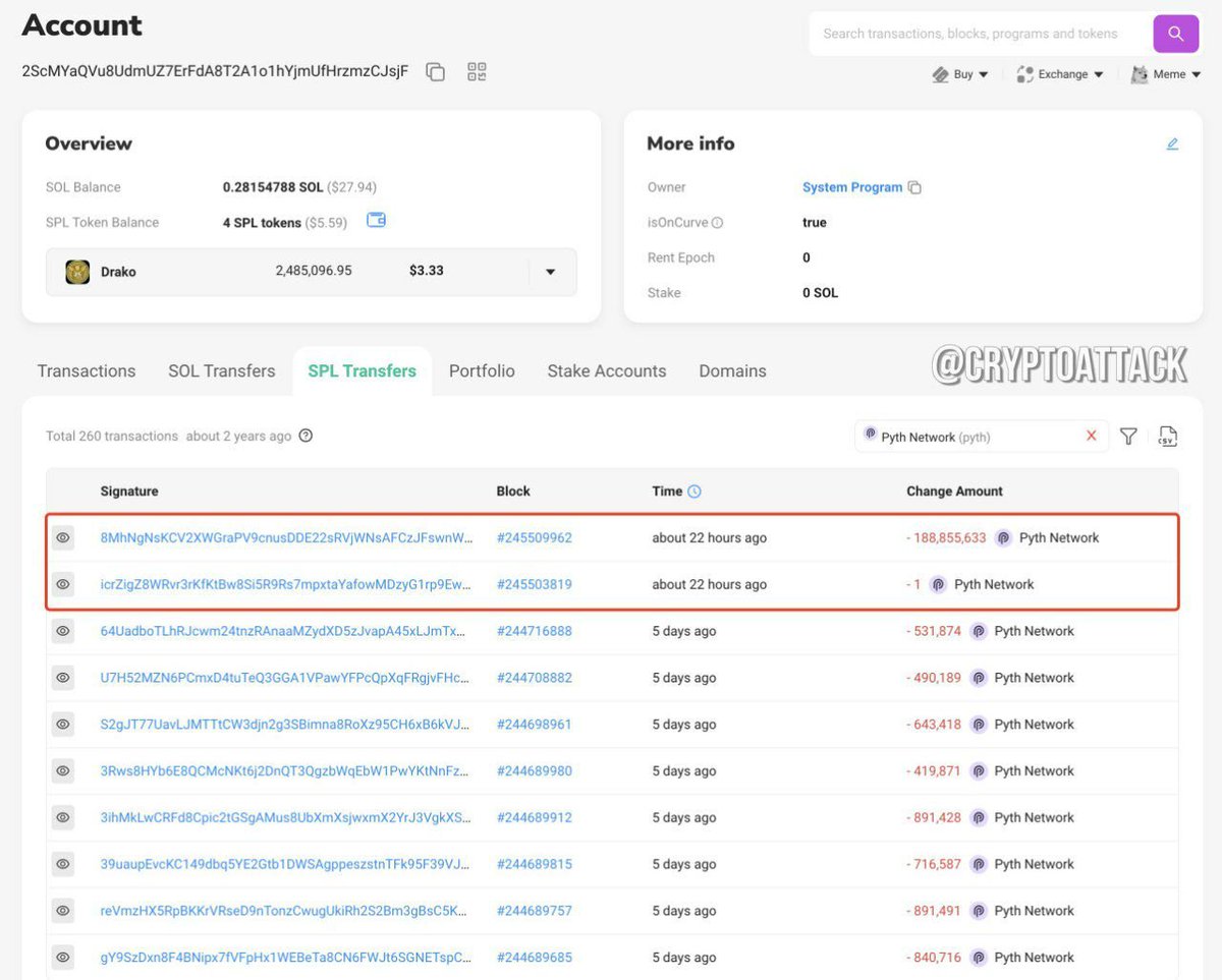 The alleged address of the PYTH market maker blocked 188 million PYTH for 90 days, which is 12.6% of the turnover offer.
