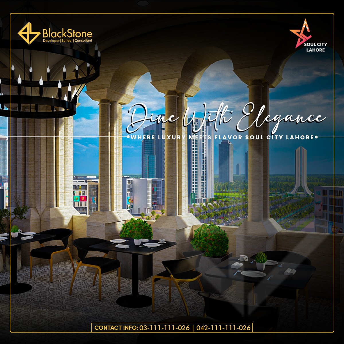 bstonepk's tweet photo. Dine with Elegance: Where Luxury Meets Flavor in Soul City Lahore.   

For more information, Call us today at 
📞 042-111-111-026 or 03-111-111-026 
Or visit our office on
 📍 11-DD, CCA, PHASE 4, DHA, Lahore  

#soulcity #soulcitylahore #BlackStoneGroup #realestate #property https://t.co/78BBNHY6iZ