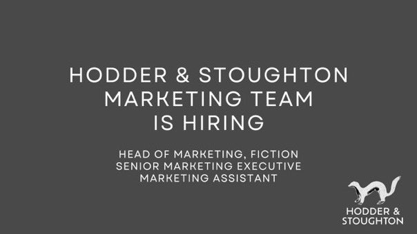 In case you need some new job inspo over the weekend, we are hiring in Marketing @HodderBooks! hachette.co.uk/landing-page/h… Come and work in our lovely Marketing team on some incredible and exciting books ❤️