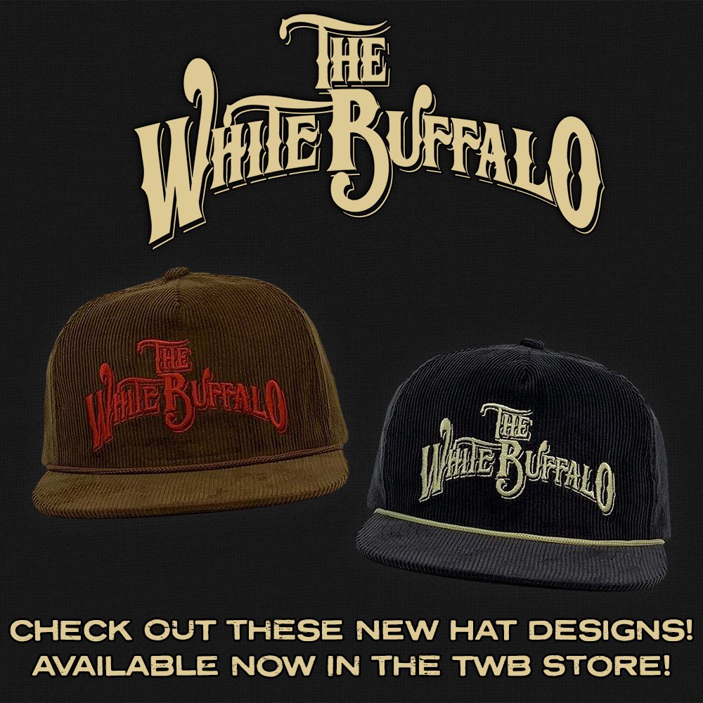 Check out these new hat designs in The White Buffalo merch store. Grab yours now. Click the link in bio. #thewhitebuffalo