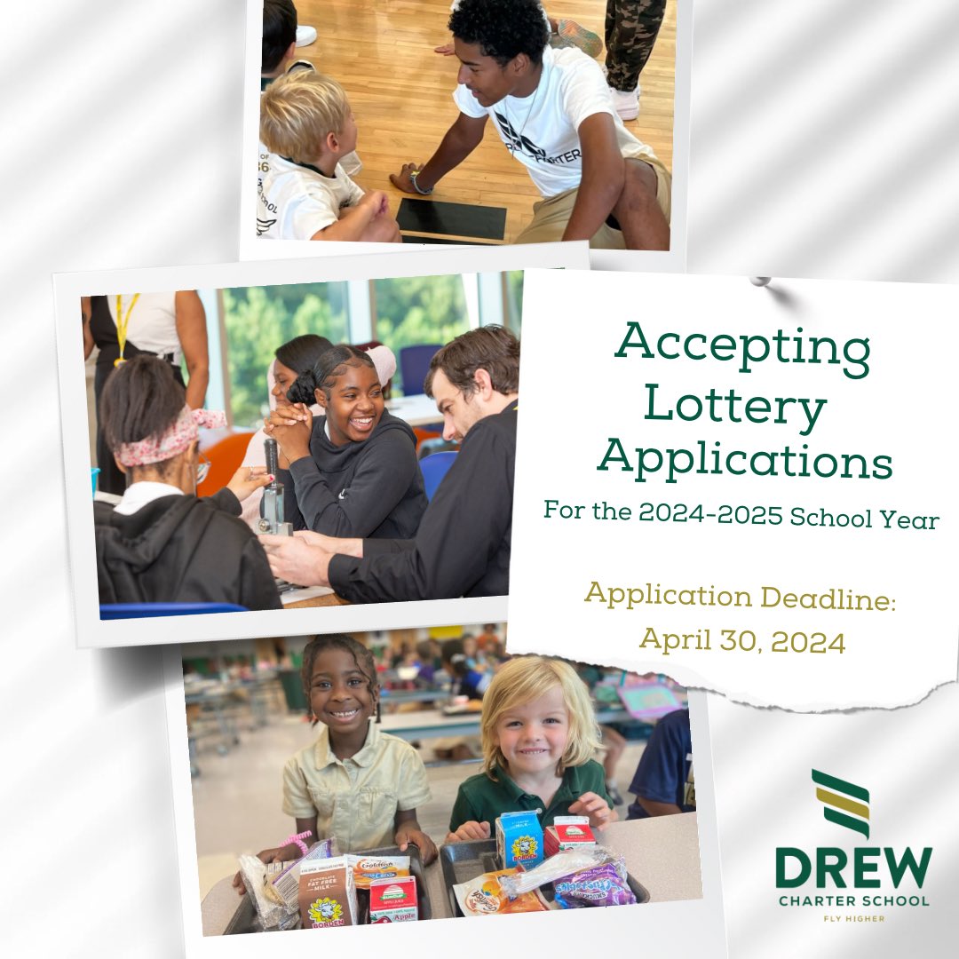 Become an Eagle and soar into a world of PBL and STEAM! 

We are excited to share that lottery applications are now open until April 30th! Click the following link to learn more: bit.ly/3SsCzQf 📚

#WeAreDrew #STEAM #PBL #ApplyNow #ForwardTogether