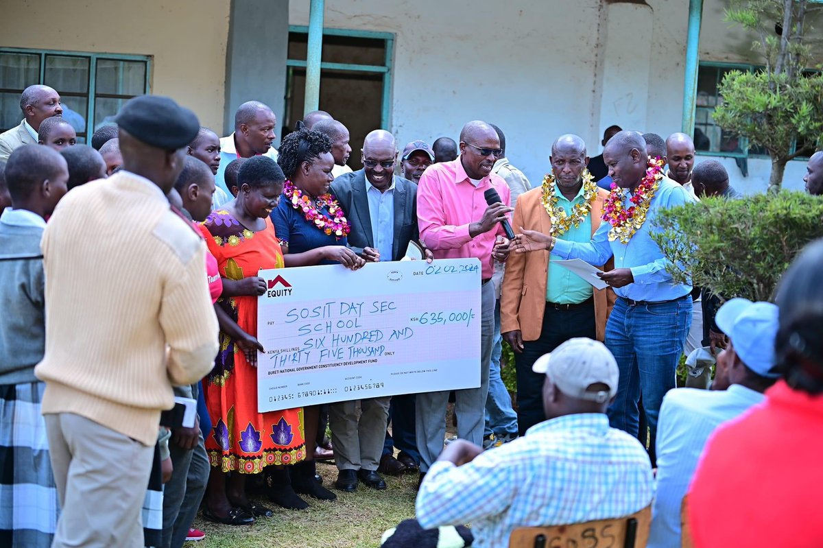 HonKomingoi's tweet photo. I visited Sosit Day Secondary school to handover a bursary cheque worth 635,000 .  This entails one year scholarship for forty form ones worth ksh 500,000 as promised and other students who applied for the bursary in the financial year 2023/ 2024.
#KaziKwaMpango https://t.co/11RUIuGbWl