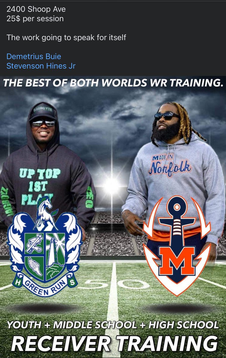 CoachMeatWRHigh's tweet photo. When: Tomorrow
Where: Shoop Park in Norfolk
Time: 10AM
Price: $25

All Ages… https://t.co/onLsQuXylq