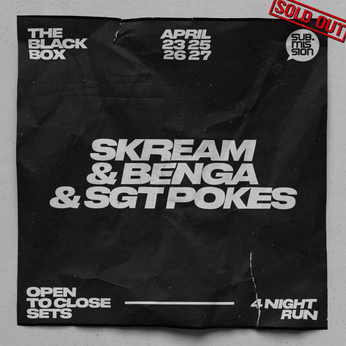 subdotmission's tweet image. That's a wrap! We'll see you in April!

@I_Skream &amp;amp; @iambenga &amp;amp; @sgtpokes 
presented by Sub.mission 
@TheBlackBox5280 

#SoundNotHype